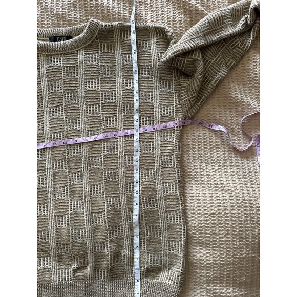 Vintage TSR USA Knit Sweater Geometric Pattern Beige Cream Menswear - Picture 4 of 4